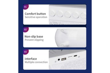 LAMPARA EL MEJOR PRECIO 3 EN 1 BT2301 BLANCO RGB PARLANTE BLUETOOTH CARGADOR INALAMBRICO - 3