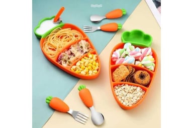 SET EL MEJOR PRECIO PLATO ZANAHORIA NARANJA PARA BEBÉ - 2
