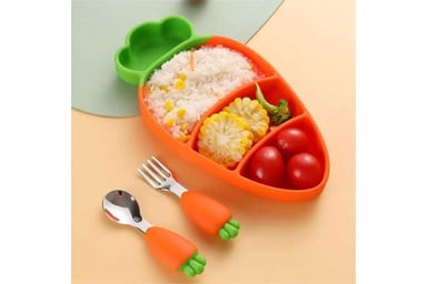 SET EL MEJOR PRECIO PLATO ZANAHORIA NARANJA PARA BEBÉ - 3