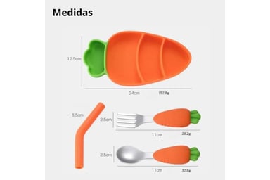 SET EL MEJOR PRECIO PLATO ZANAHORIA NARANJA PARA BEBÉ - 6
