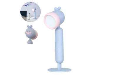 LAMPARA EL MEJOR PRECIO ANIMALITO CELESTE RECARGABLE TACTIL NIÑOS