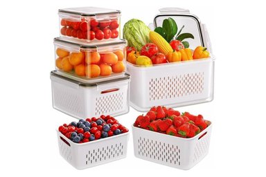 SET 4 TAPERS HERMÉTICOS EL MEJOR PRECIO NYX BLANCO CON ESCURRIDOR