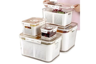 SET PREMIUM 5 TAPERS HERMÉTICOS EL MEJOR PRECIO BLANCO GRAN CAPACIDAD ALMACENAMIENTO