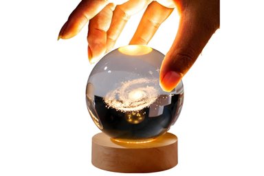 LAMPARA EL MEJOR PRECIO GALAXIA TRANSPARENTE ESFERA DISEÑO 3D MINI LUZ CALIDA