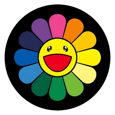 ALFOMBRA MODELO CIRCULAR DE PELO CORTO GIRASOL MULTICOLOR