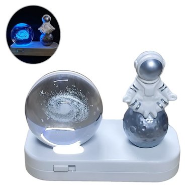 LAMPARA EL MEJOR PRECIO GALAXIA BLANCO ASTRONAUTA ESFERA 3D LUZ LED CALIDA COLORES