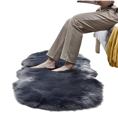 ALFOMBRA EL MEJOR PRECIO BAJADA DE CAMA PELUDA 145 X 60 CM MODERNA PLOMO