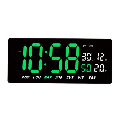 RELOJ DIGITAL DE PARED O ESCRITORIO ELECTRÓNICO VERDE