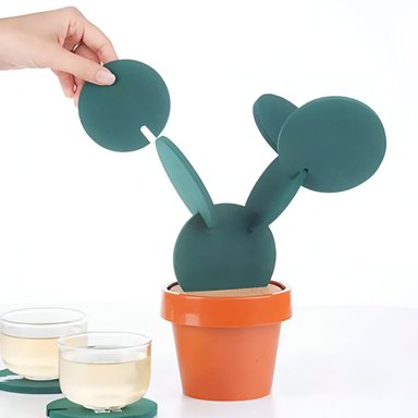 Set De Posavasos Modelo Cactus para Bebidas