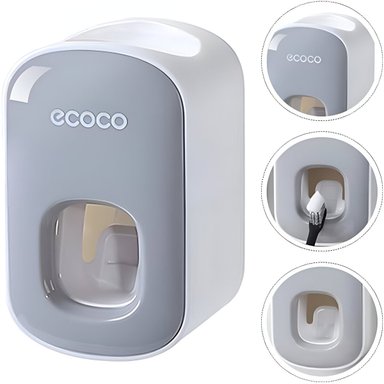 DISPENSADOR DE PASTA DENTAL A PRESION CON ADHESIVO MODELO DESMONTABLE GRIS