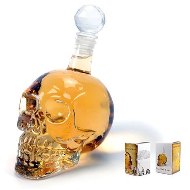 BOTELLA DE LICOR EN FORMA DE CRÁNEO MODELO SKULL DE 550ML