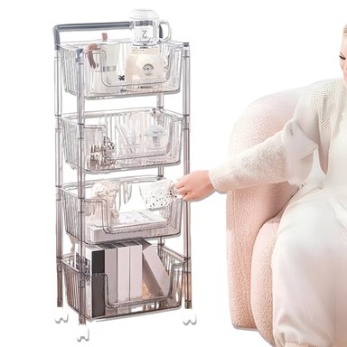 CARRITO ORGANIZADOR MULTIUSO DE 4 NIVELES VENECIA TRANSPARENTE