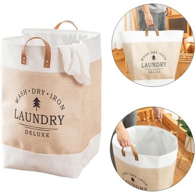 CESTO DE ROPA IMPERMEABLE MULTIUSO DELUXE BEIGE