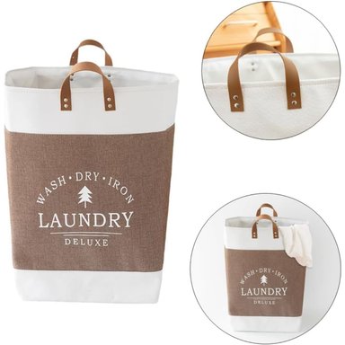 CESTO DE ROPA IMPERMEABLE MULTIUSO DELUXE MARRÓN