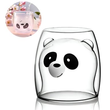 VASO DE VIDRIO BOROSILICATO DOBLE CAPA MODELO PANDA
