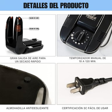 SECADOR DE CALZADO Y BOTA CON TEMPORIZADOR MANUAL - 8