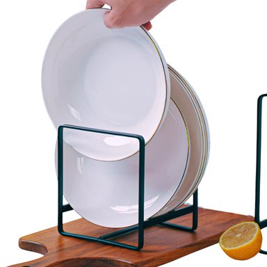 PORTA PLATOS DE METAL ORGANIZADOR DE COCINA COLOR NEGRO