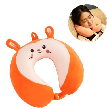 COJÍN CERVICAL PARA VIAJE MODELO KAWAII ANARANJADO