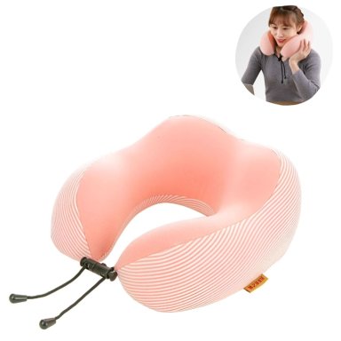 COJÍN PARA CUELLO ALMOHADILLA CERVICAL AJUSTABLE MODELO RAYADO ROSADO