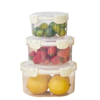 SET DE 3 TÁPERS HERMÉTICOS FRESH MODELO REDONDO