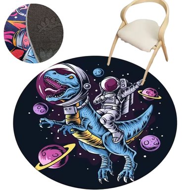 ALFOMBRA ANTIALÉRGICA CIRCULAR DECORATIVA DISEÑOS DE ASTRONAUTA G1