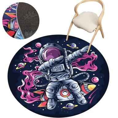 ALFOMBRA ANTIALÉRGICA CIRCULAR DECORATIVA DISEÑOS DE ASTRONAUTA G2