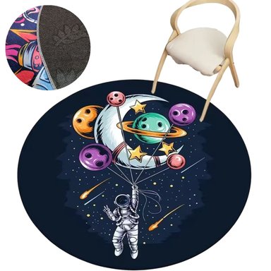 ALFOMBRA ANTIALÉRGICA CIRCULAR DISEÑOS DE ASTRONAUTA G4