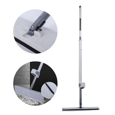 TRAPEADOR RETRÁCTIL CON JALADOR DE AGUA Y MANGO DE ACERO INOXIDABLE