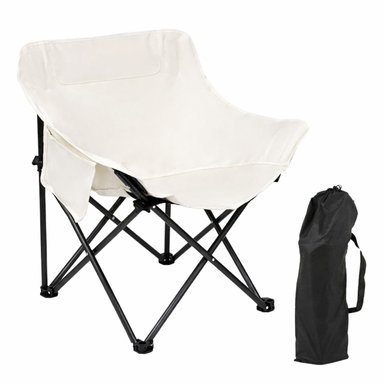 SILLA PLEGABLE PORTÁTIL PARA CAMPING Y PLAYA FLEX TAMAÑO M BLANCO