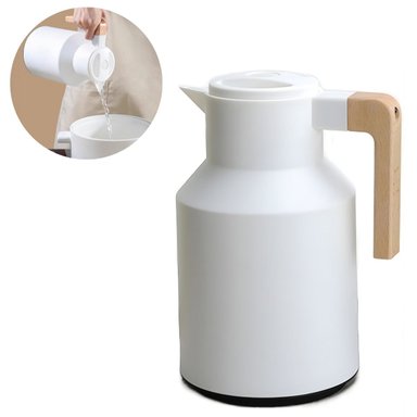 JARRA TERMO DE 1 LITRO PARA CAFÉ Y BEBIDAS CALIENTES BLANCO ONYX