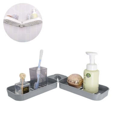 ESQUINERO ORGANIZADOR DE BAÑO PLEGABLE CON ESCURRIDOR