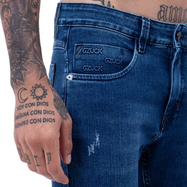 PANTALÓN SKINNY HOMBRE GZUCK GJ SERIE 107 MODA STRETCH DENIM - 4