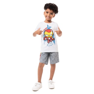 SHORT NIÑO PIONIER GRIS CHRIS-MARVEL TAFETA