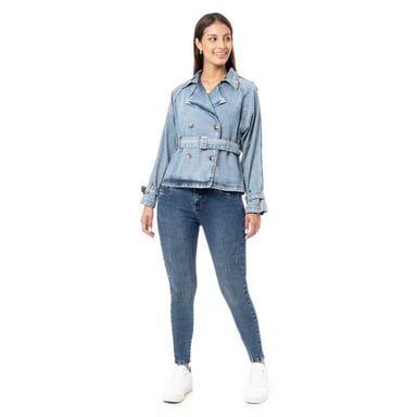 CASACA DENIM MUJER PIONIER AZUL DEYAM -C - 5