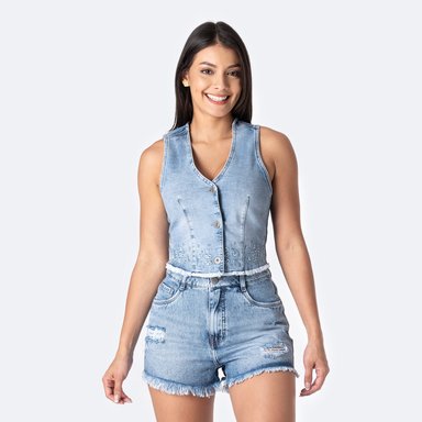 CHALECO DENIM STRETCH MUJER CELINEH-C