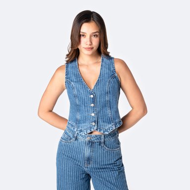 CHALECO DENIM MUJER PIONIER CECYLI C