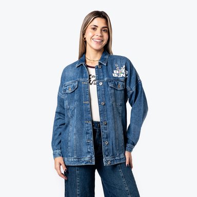 CASACA DENIM MUJER PIONIER CIELO-LOONEY