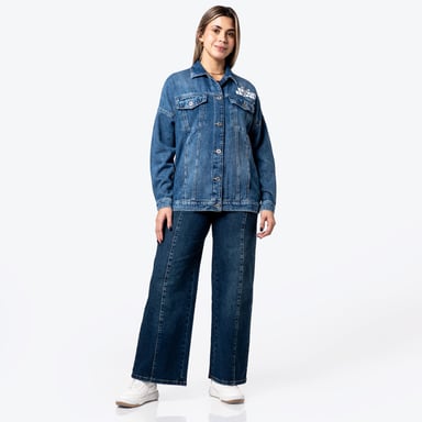 CASACA DENIM MUJER PIONIER CIELO-LOONEY - 5