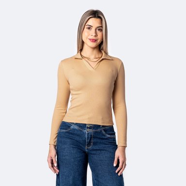 POLO RIB LYCRADO MUJER PIONIER RHANE