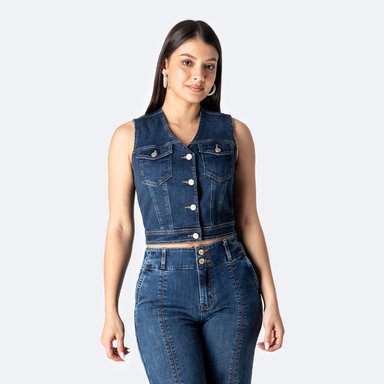 CHALECO DENIM STRETCH MUJER PIONIER BALEZA