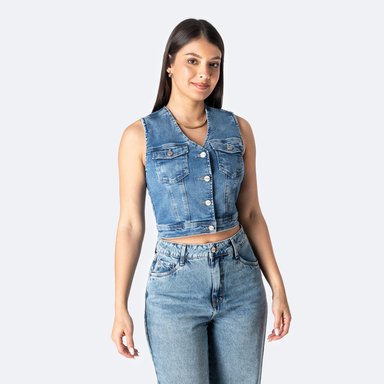 CHALECO DENIM STRETCH MUJER PIONIER BALEZA