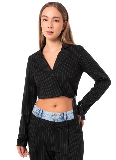 BLAZER MUJER SQUEEZE NEGRO DALENI SASTRE