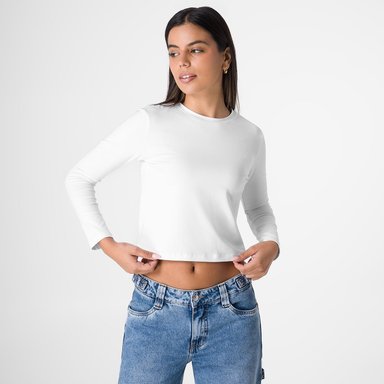 POLO CROPP JERSEY FULL LYCRA MUJER SQUEEZE LOARA SOLIDO