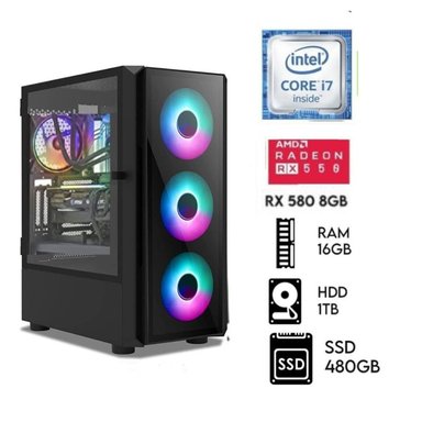 COMPUTADORA SIGMA INTEL CORE I7 RAM 16GB PC GAMER 3.2 GHZ DISCO + SSD 480GB VIDEO CASE RGB 1TB RX 580 8GB - 1
