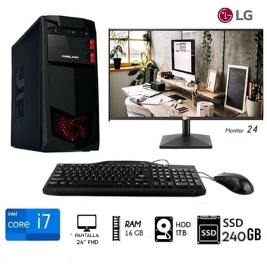 COMPUTADORA SIGMA INTEL CORE I7 RAM 16GB PC 3.4 GHZ DISCO SOLIDO SSD 960GB MONITOR 24 FULL HD - 1