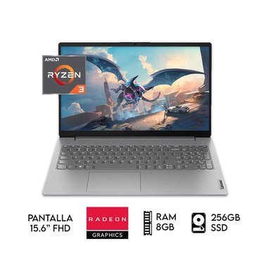 LAPTOP LENOVO AMD RYZEN 3-7320U 8GB RAM 256GB SSD 15.6" V15 FHD + MOUSE REGALO
