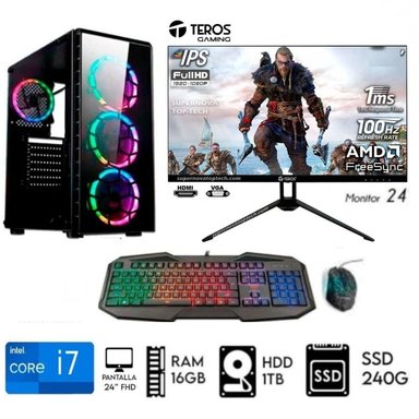 COMPUTADORA INTEL INTEL CORE I7 RAM 16GB PC CORE I7 3.4 GHZ DISCO + SSD 240GB MONITOR 22 FULL HD 1TB - 1