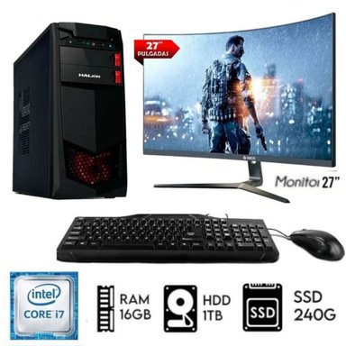 COMPUTADORA 27'' INTEL PC CORE I7 3.4 GHZ MONITOR RAM DISCO DURO 1TB + SSD 240GB INTEL CORE I7 16GB - 1