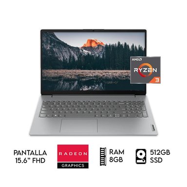LAPTOP LENOVO V15 G4 RYZEN 3 7320U  RAM 8GB SSD 512GB   15.6' FHD  COLOR GRIS - 1