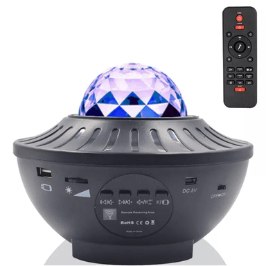 PROYECTOR CIRCULAR NEGRO LUCES GALAXIA LAMPARA BLUETOOTH PARLANTE - 3
